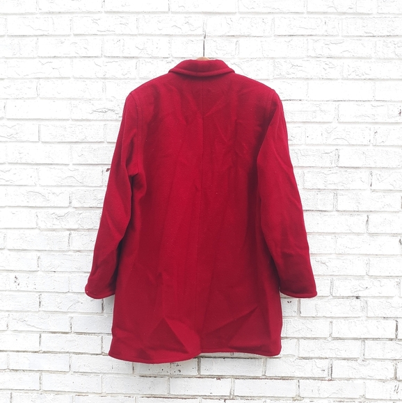 Vintage L.L.Bean Wool Coat Winter Red size 10 - Picture 7 of 7